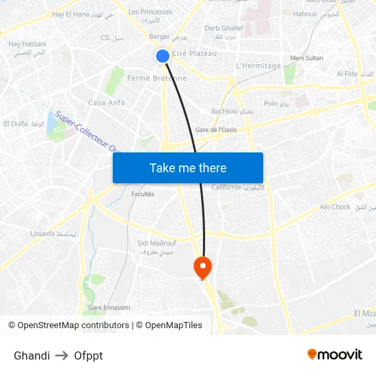 Gandhi to OFPPT map