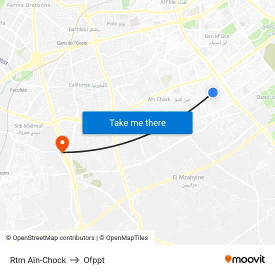 Rtm Ain-Chock to OFPPT map