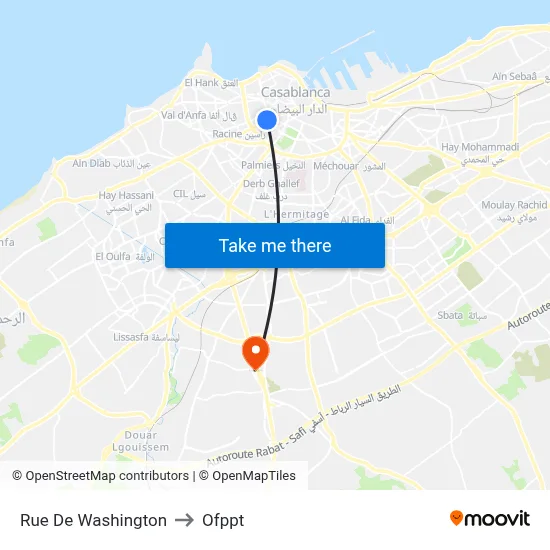 Washington Street to OFPPT map