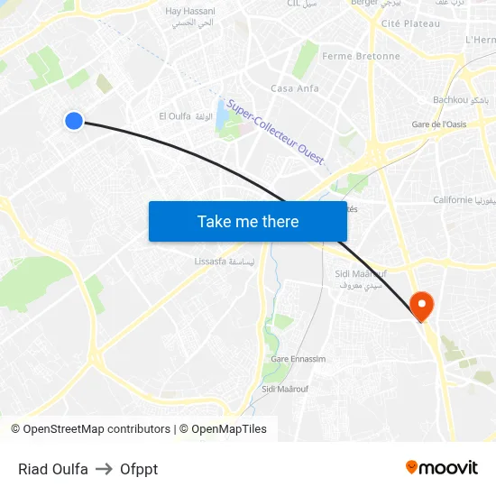 Riad Oulfa to OFPPT map