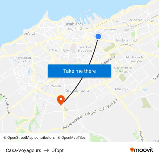 Casa-Voyageurs to Ofppt map