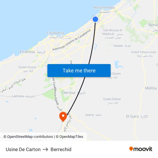 Usine De Carton to Berrechid map