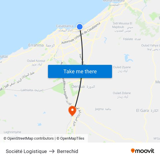 Société Logistique to Berrechid map