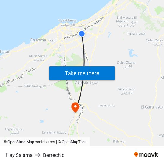 Hay Salama to Berrechid map