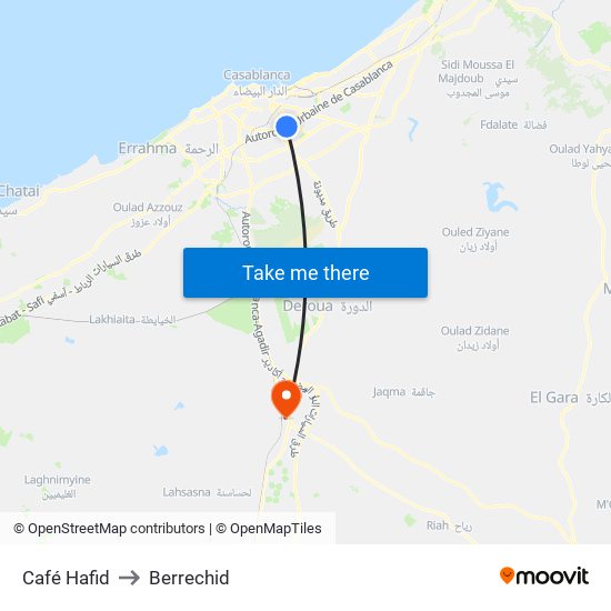Café Hafid to Berrechid map