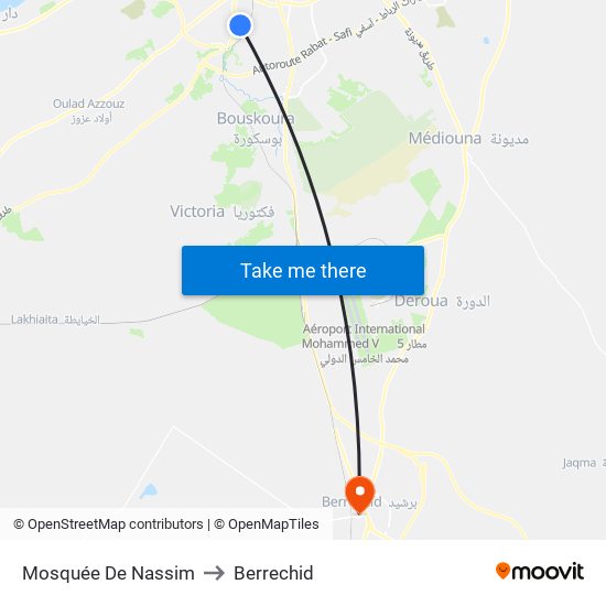 Mosquée De Nassim to Berrechid map