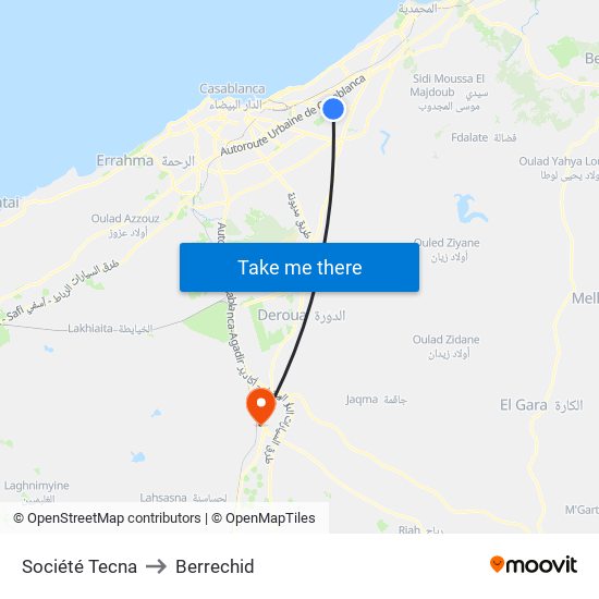 Société Tecna to Berrechid map