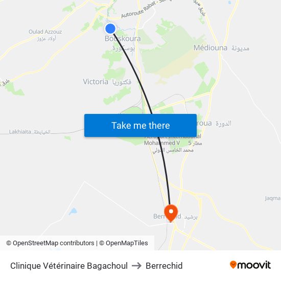 Clinique Vétérinaire Bagachoul to Berrechid map