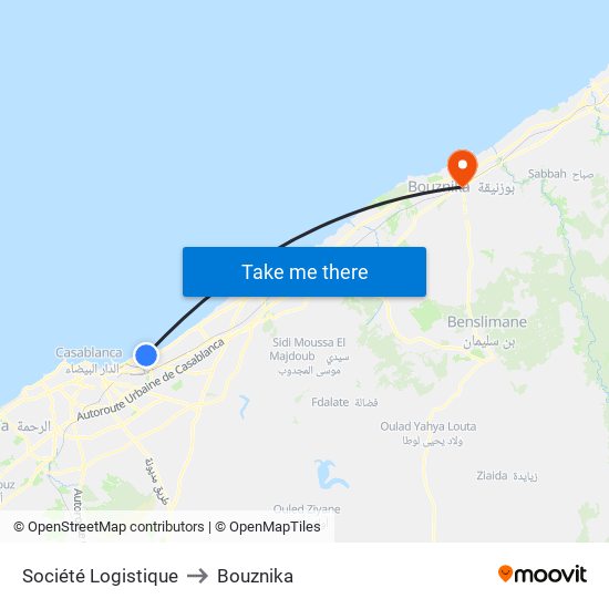 Société Logistique to Bouznika map