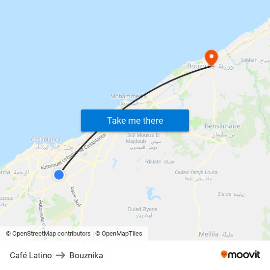 Café Latino to Bouznika map