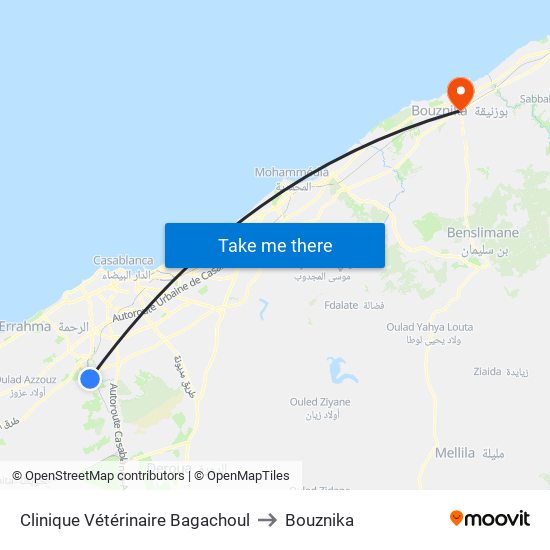 Clinique Vétérinaire Bagachoul to Bouznika map