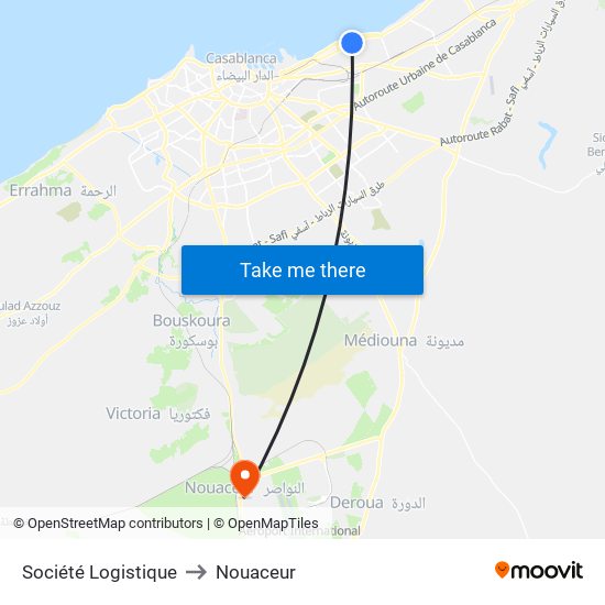 Société Logistique to Nouaceur map