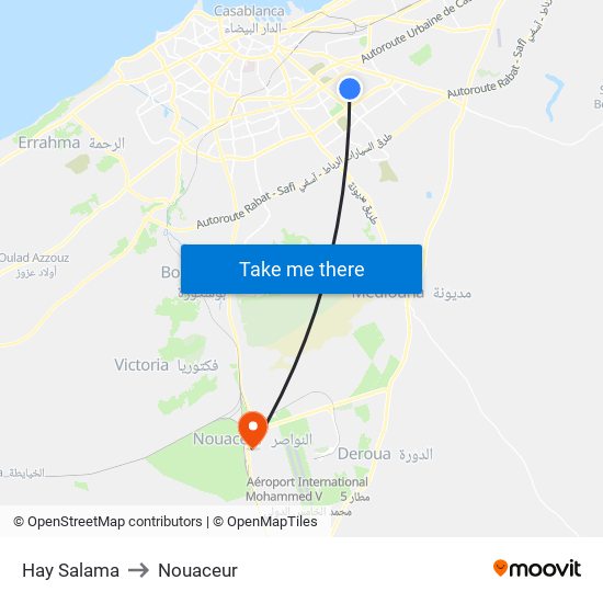 Hay Salama to Nouaceur map