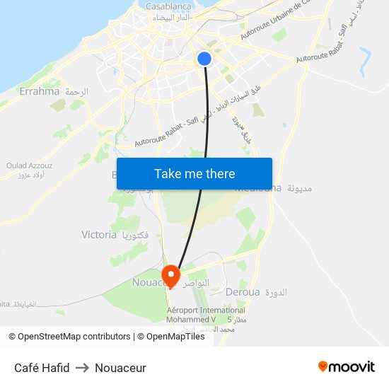 Café Hafid to Nouaceur map