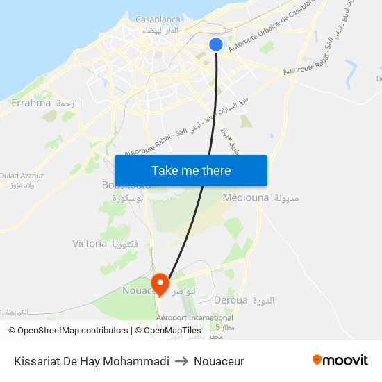 Kissariat De Hay Mohammadi to Nouaceur map