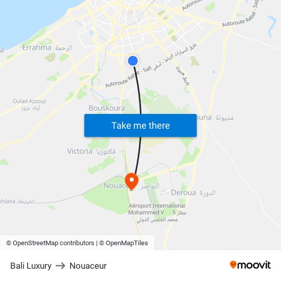 Bali Luxury to Nouaceur map