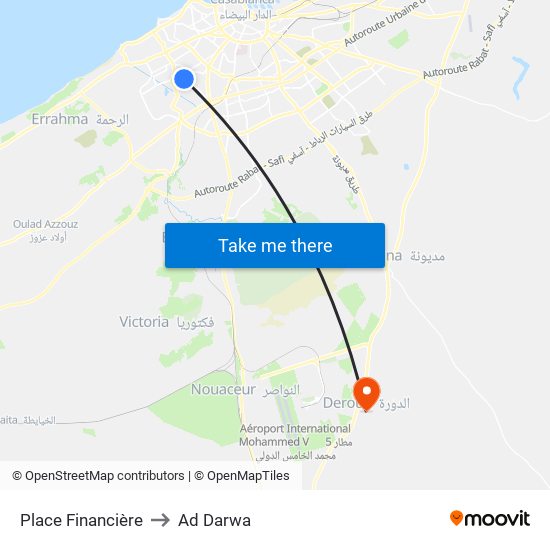 Place Financière to Ad Darwa map
