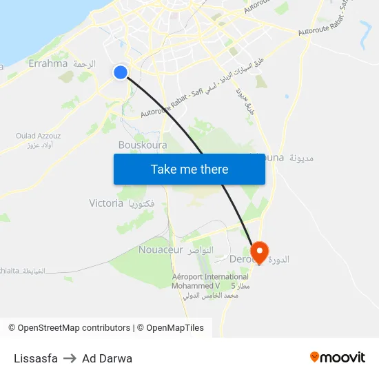 Lissasfa to Ad Darwa map