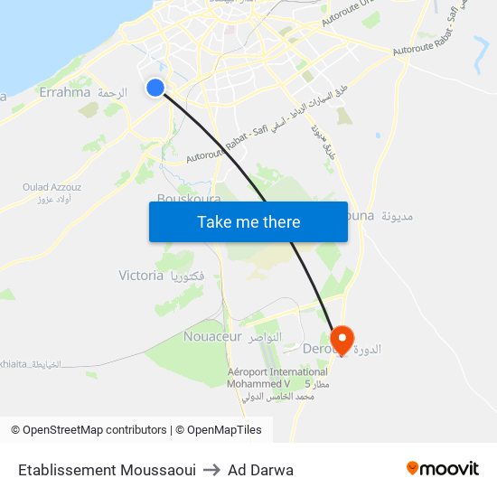 Etablissement Moussaoui to Ad Darwa map