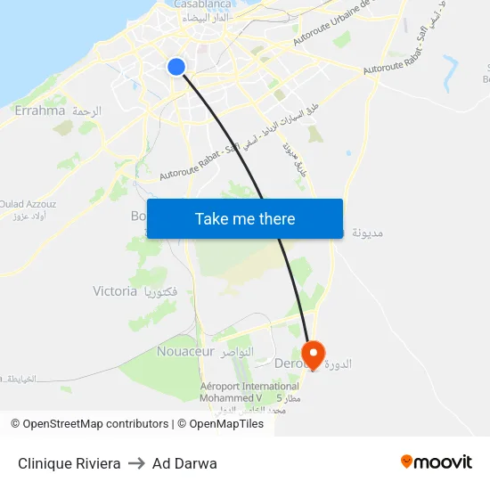Clinique Riviera to Ad Darwa map