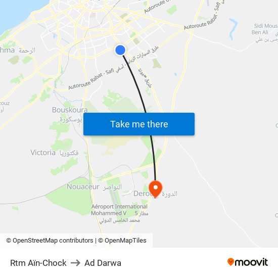 Rtm Aïn-Chock to Ad Darwa map