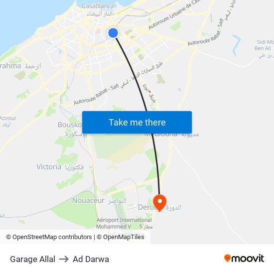 Garage Allal to Ad Darwa map