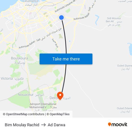 Bim Moulay Rachid to Ad Darwa map