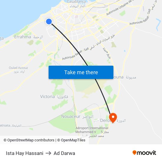 Ista Hay Hassani to Ad Darwa map