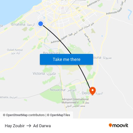 Hay Zoubir to Ad Darwa map