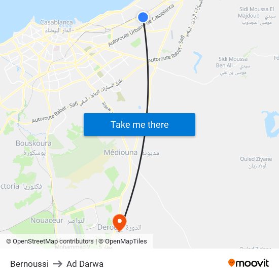 Bernoussi to Ad Darwa map
