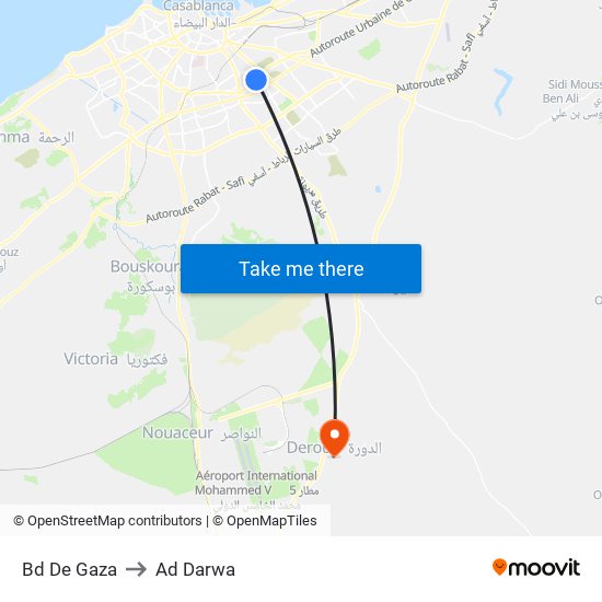 Bd De Gaza to Ad Darwa map