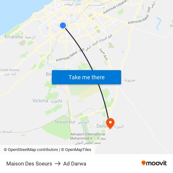 Maison Des Soeurs to Ad Darwa map