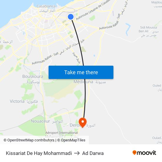 Kissariat De Hay Mohammadi to Ad Darwa map