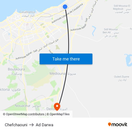 Chefchaouni to Ad Darwa map