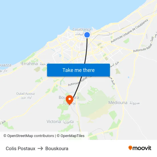 Colis Postaux to Bouskoura map