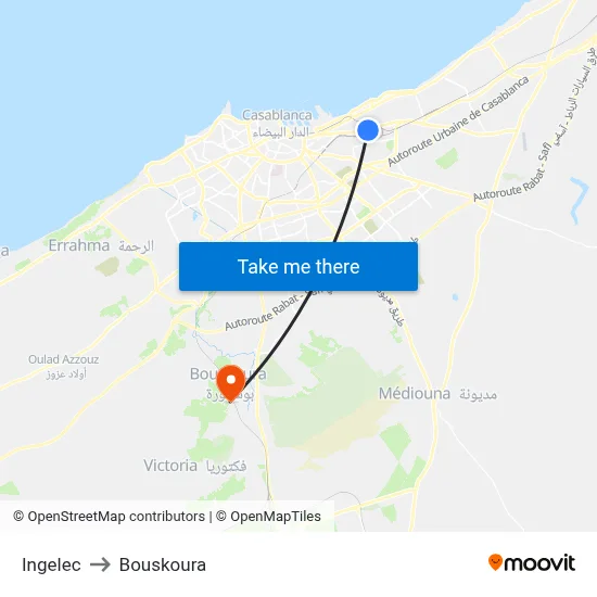 Ingelec to Bouskoura map