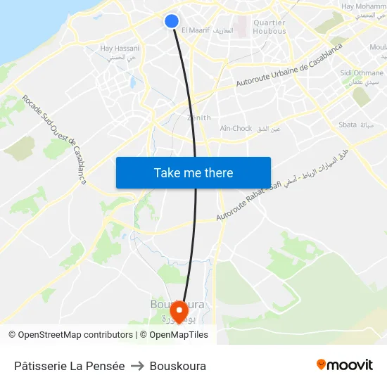 Pâtisserie La Pensée to Bouskoura map