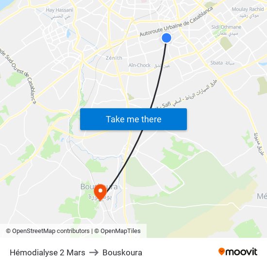 Hémodialyse 2 Mars to Bouskoura map