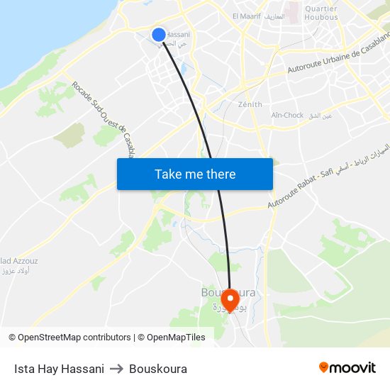 Ista Hay Hassani to Bouskoura map