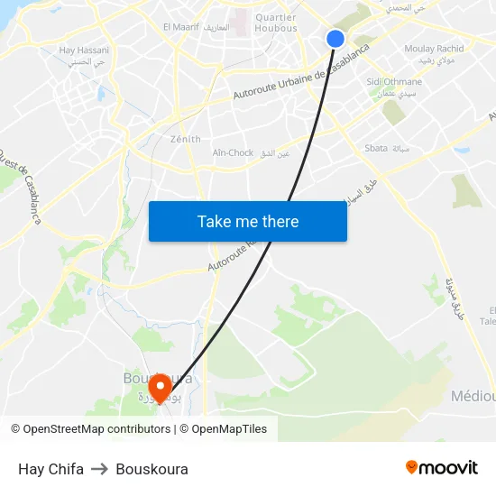 Hay Chifa to Bouskoura map
