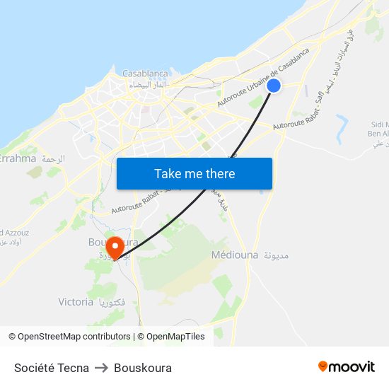 Société Tecna to Bouskoura map