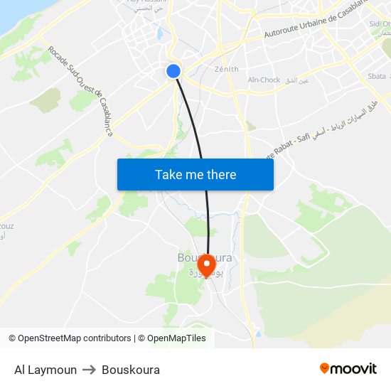 Al Laymoun to Bouskoura map