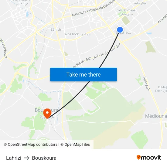 Lahrizi to Bouskoura map