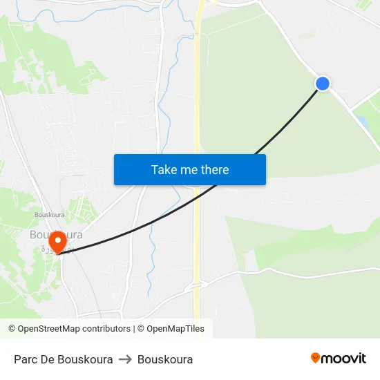 Parc De Bouskoura to Bouskoura map