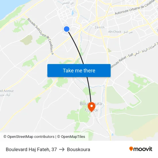 Boulevard Haj Fateh, 37 to Bouskoura map