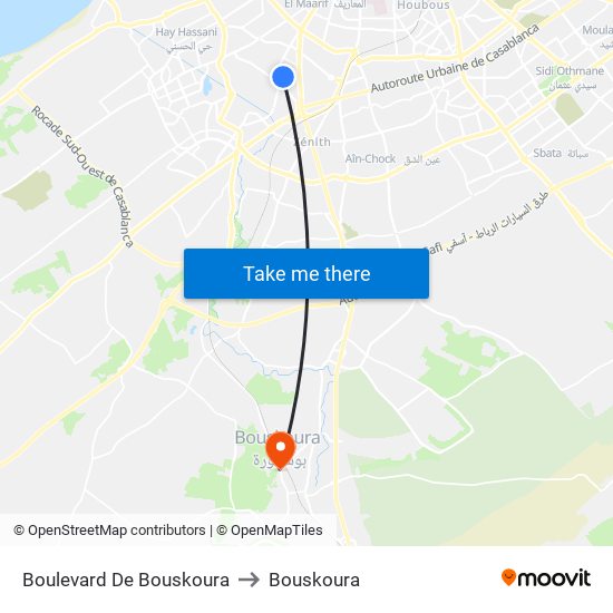 Boulevard De Bouskoura to Bouskoura map