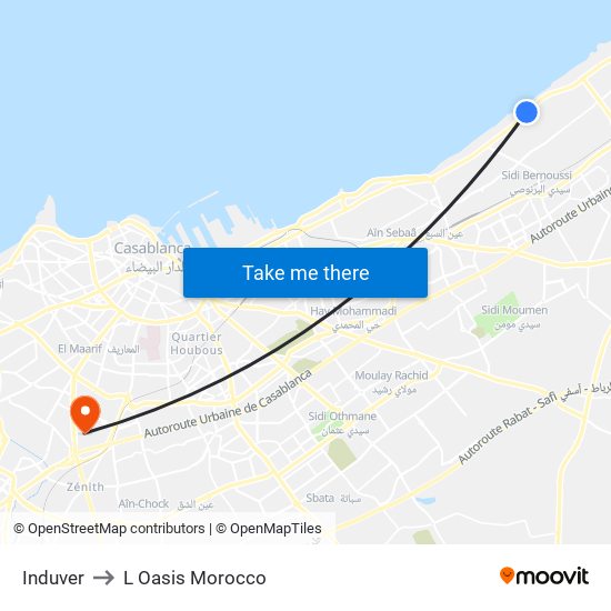 Induver to L Oasis Morocco map