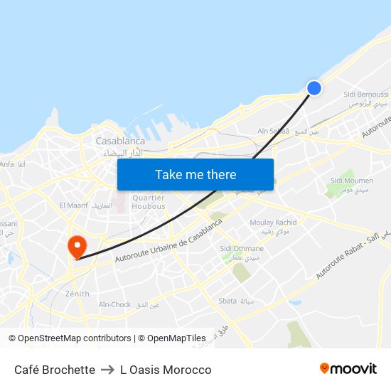 Café Brochette to L Oasis Morocco map
