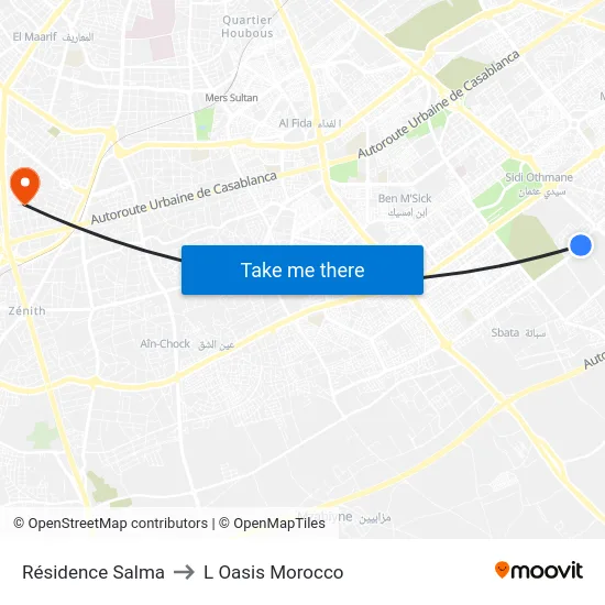 Résidence Salma to L Oasis Morocco map