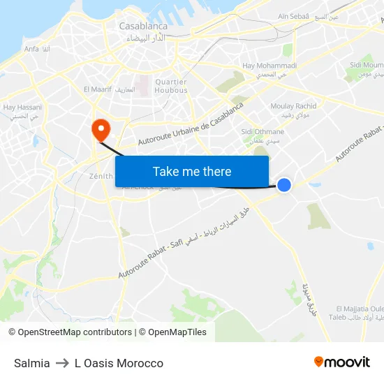 Salmia to L Oasis Morocco map